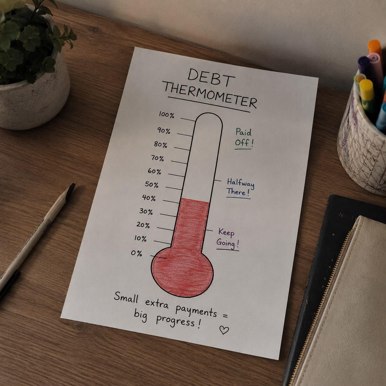 A thermometer drawing on a paper  Description automatically generated